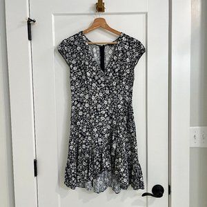 J. Crew Mercantile Black & White Floral Mini Dress Size 6 Petite